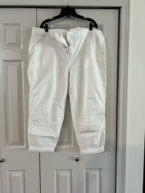 Women White Casual Cotton Pants